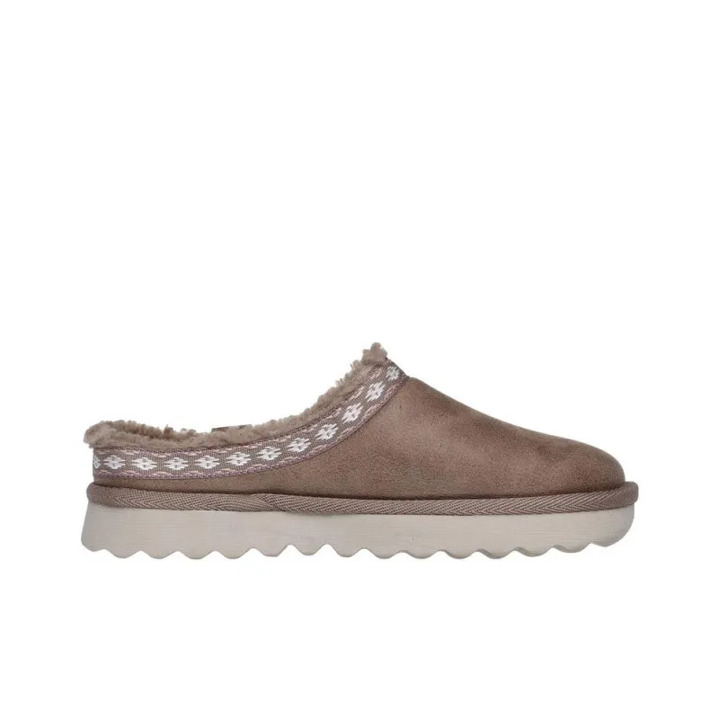 Skechers Cozy Abrasion-Resistant Slip-Resistant Wrap-toe Slippers Women's Taupe-1