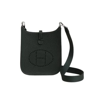 HERMES Evelyne Clemence Calfskin Ivorie Crossbody Bag Shoulder Bag Women's Emerald
