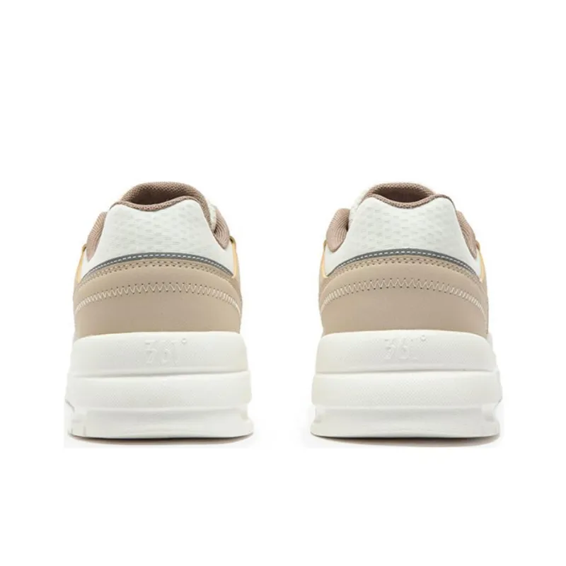 361° Non slip Lightweight Low Top Skateboard Shoes Men's White Brown-3