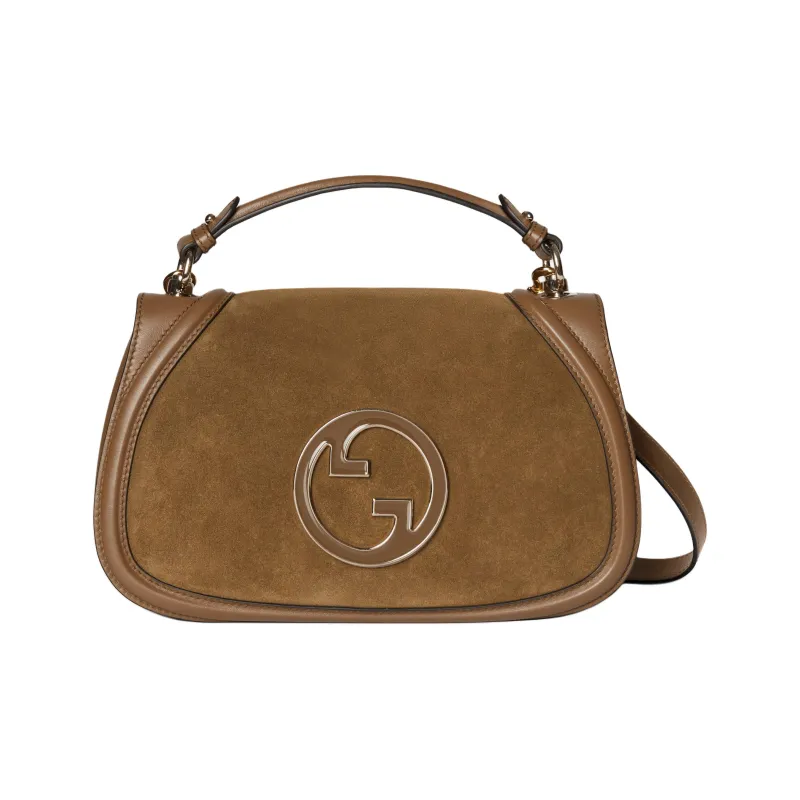 GUCCI Blondie Suede Shoulder Bag, Crossbody Bag, Handbag Medium Size Women's Light Brown-0