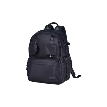 Hush Puppies Fabric Backpack Large Size Men's Black
