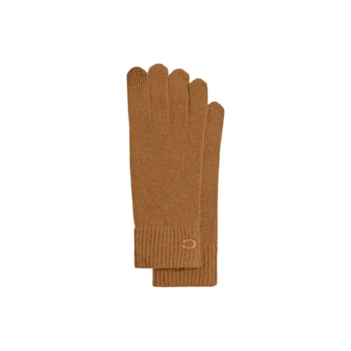 COACH Cashmere Knit Gloves Men's Brown