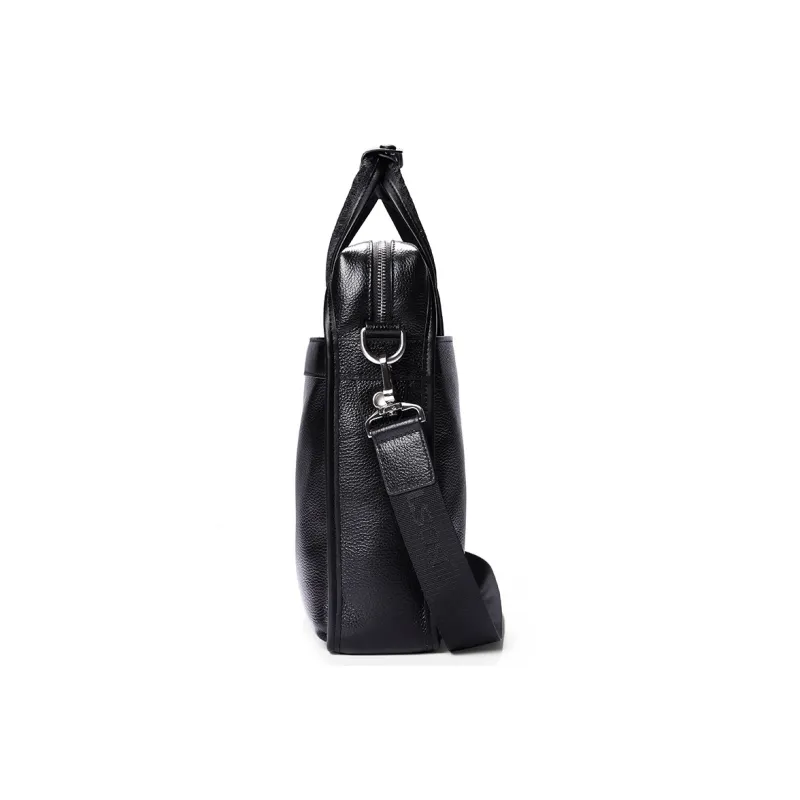 BOSTANTEN Leather One Shoulder Handbag Regular Men's Black/Coffee-3