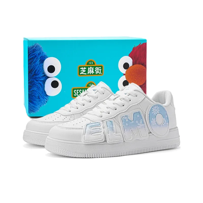 SESAME STREET Warm Cushioning Coverage Wear-Resistant Low-Top Skateboard Shoes Unisex Box-0