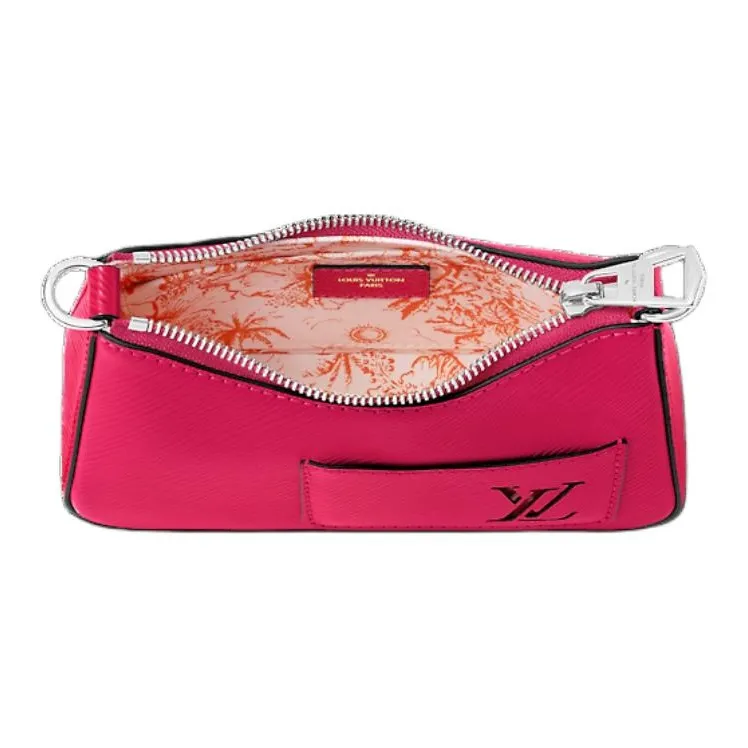 LOUIS VUITTON MARELLINI Smooth Cow Leather Shoulder Bag Handbag Shoulder Bag Women's Fuchsia-2