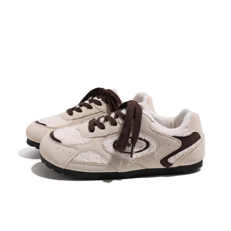 HUANQIU Coverage Warm Slip-Resistant Low-Top Skateboard Shoes Women's-1