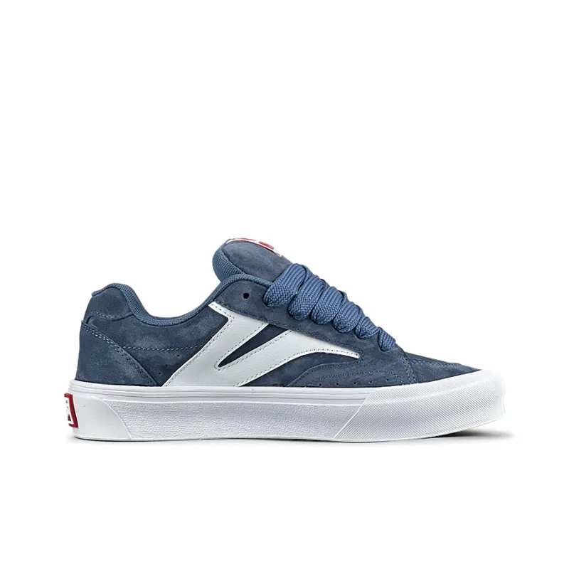 VFDF Puffy Shoes Anti Slip Wear Resistant Low Top Skateboard Shoes Unisex Sea Blue White-1