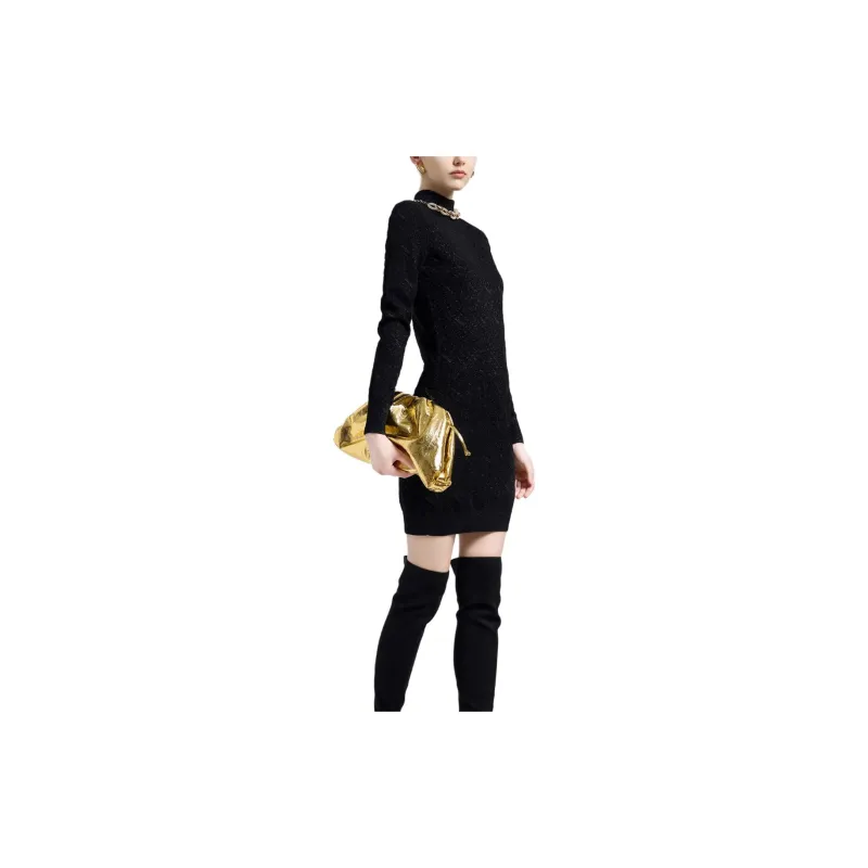 BESIONIA FW23 Long Sleeved Dresses Women's Black-3