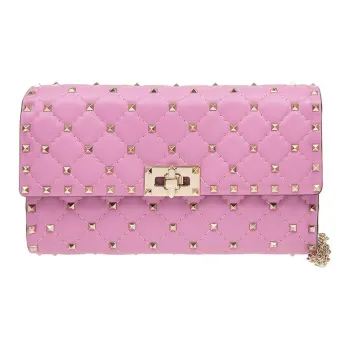 Valentino Cow Leather Shoulder Bag Crossbody Bag Women's Pink Purple