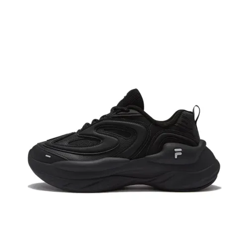FILA FUSION BUZZARD Meteor Shoes Anti Slip Wear Resistant Low Top Chunky Sneakers Women's Black