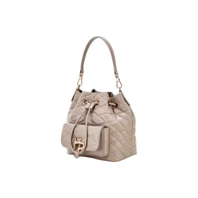 Hush Puppies Sheepskin Bucket Bags Shoulder Bag Crossbody Bag Handbag Medium Size Women's Black/grey Apricot-8