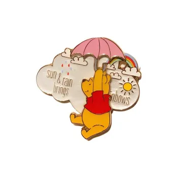 Disney Figure Print Umbrella Wielding Winnie Shanghai Disney Badges