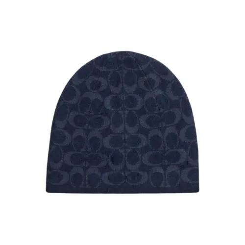 COACH Wool Beanies Men's Midnight Marine