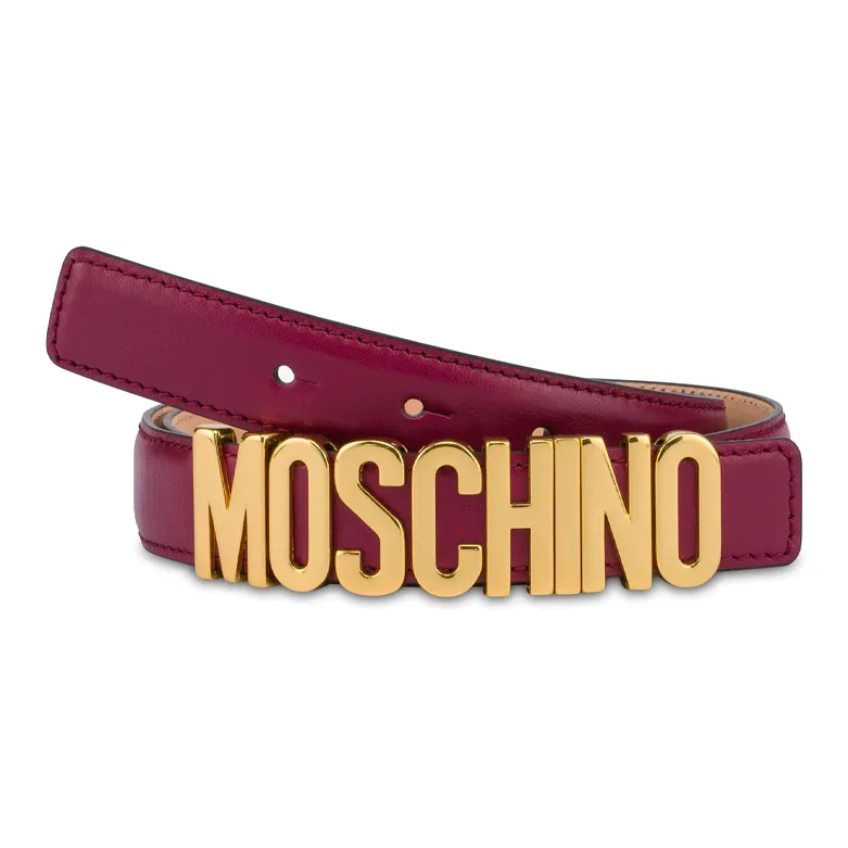 MOSCHINO Calf Leather Logo Belt-1