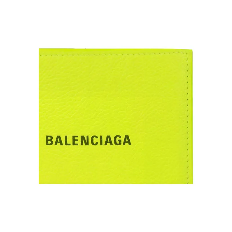 Balenciaga Cow Leather Coin Purses Wallets Men's Yellow-3