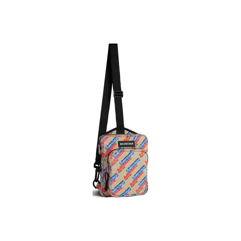 Balenciaga Nylon Messenger Bag, Shoulder Bag, Crossbody Bag Regular Men's Beige & Red & Blue-1