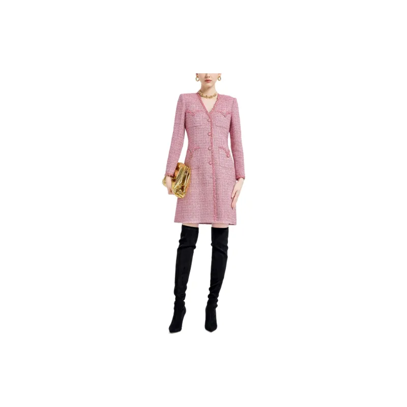 BESIONIA FW23 Long Sleeved Dresses Women's Pink-1