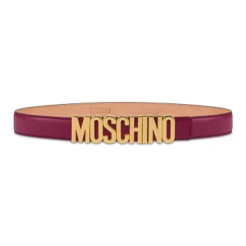 MOSCHINO Calf Leather Logo Belt