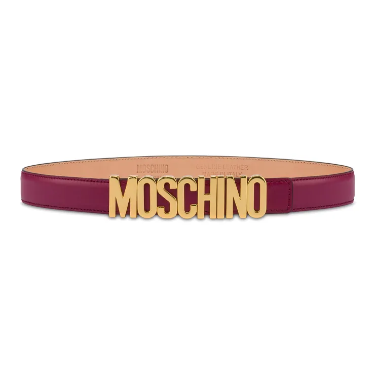 MOSCHINO Calf Leather Logo Belt-0