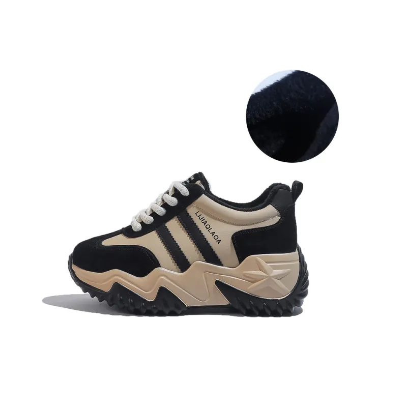 DK.VAN Abrasion Resistant Low Top Chunky Sneakers 7cm Women's Apricot-30