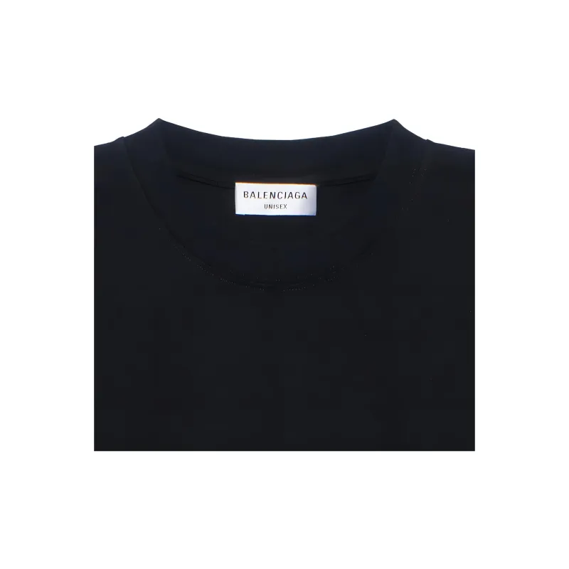 Balenciaga FW22 Drop Shoulder Sleeve T Shirt Women's Black-3