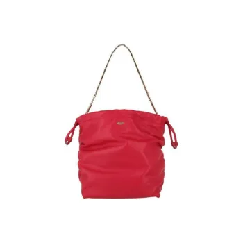 MOSCHINO Sheepskin Bucket Bag, One Shoulder Handbag Women's Red