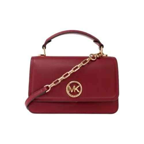 MICHAEL KORS Leather Shoulder Bag, Crossbody Bag, Handbag Women's Dark Red