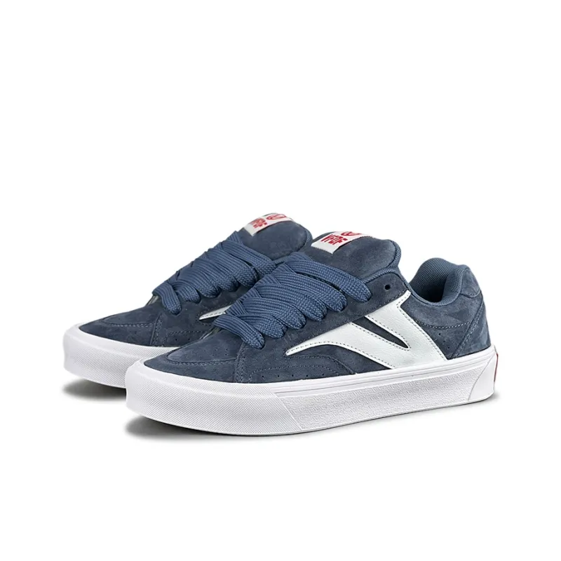 VFDF Puffy Shoes Anti Slip Wear Resistant Low Top Skateboard Shoes Unisex Sea Blue White-2