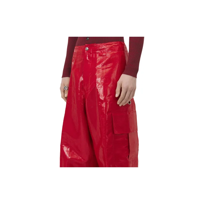 Alexander McQueen FW24 Cargo Pants Men's Fire Red-4
