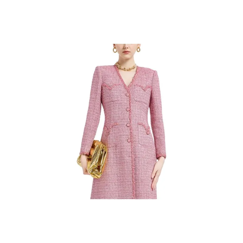 BESIONIA FW23 Long Sleeved Dresses Women's Pink-3