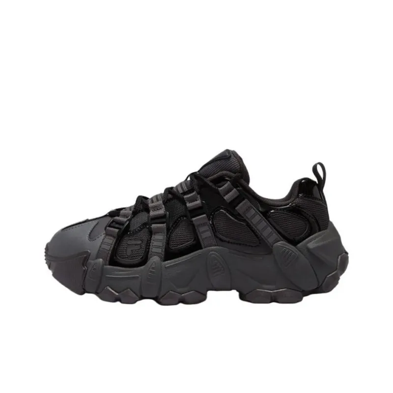 FILA FUSION EXOCET Mountains Shoes Anti Slip Wear Resistant Low Top Chunky Sneakers Women's Black-0