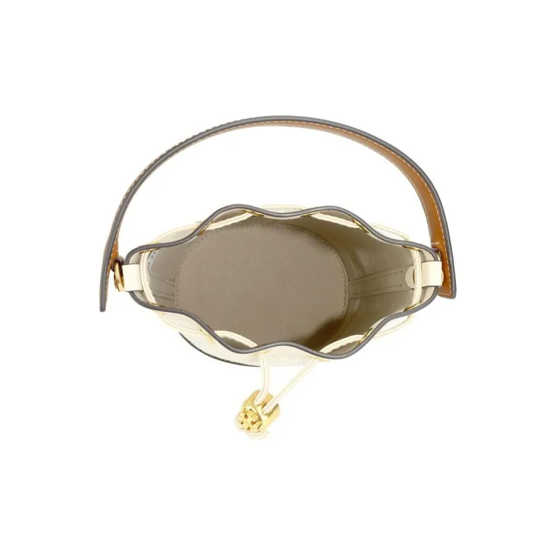 TORY BURCH Mini T Monogram Bucket Bag Ivory-4