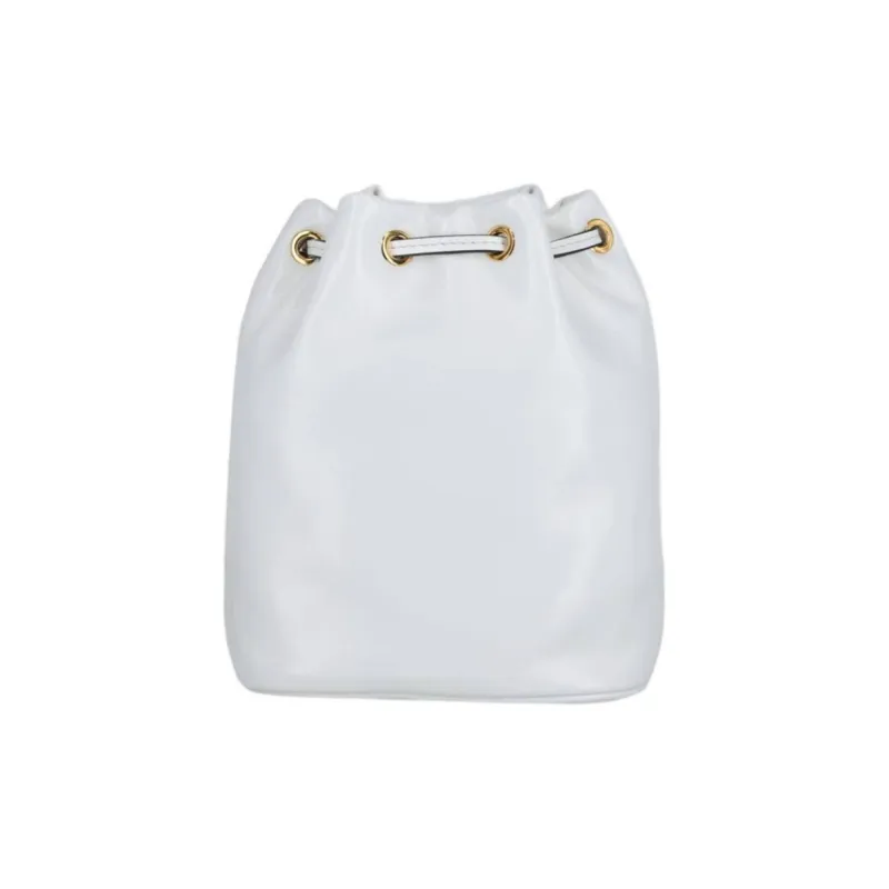 MOSCHINO Leather Bucket Bags Handbags Medium Size Women's White-3