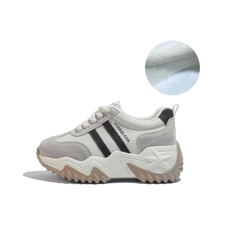 DK.VAN Abrasion Resistant Low Top Chunky Sneakers 7cm Women's Apricot-25