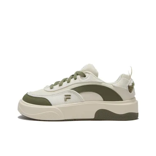 FILA FUSION STACK Anti Slip Wear Resistant Low Top Skateboard Shoes Women's White Green