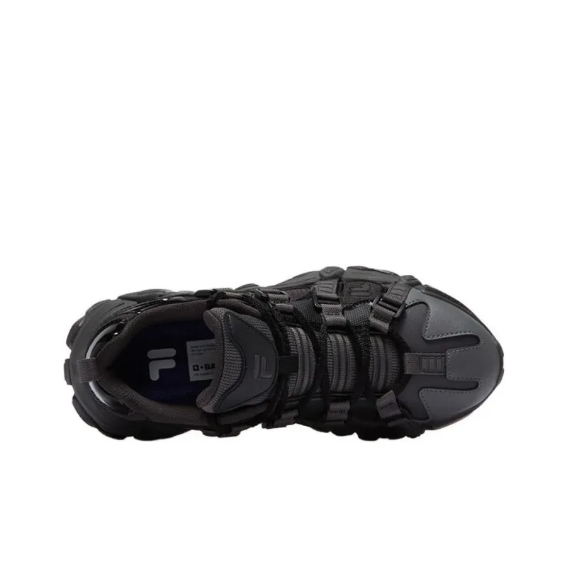 FILA FUSION EXOCET Mountains Shoes Anti Slip Wear Resistant Low Top Chunky Sneakers Women's Black-1