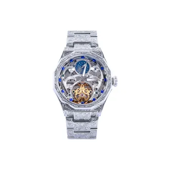VRQ Faith Series M03 Automatic Mechanical Movement Stainless Steel Watchband Watch Men's Watches Cut Out Dial