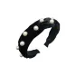 Wide Band Velour Headband-Elegant Black (3.5cm)