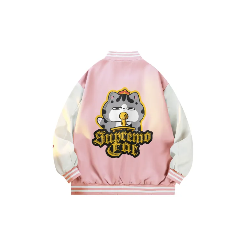 Supremo Cat Baseball Jacket Unisex-5
