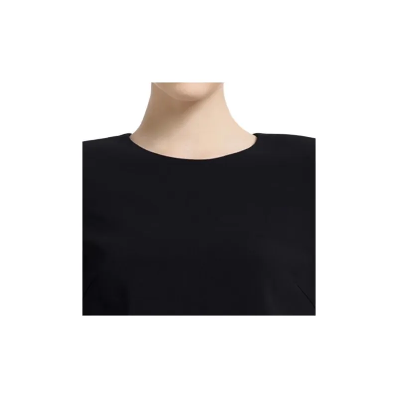 BESIONIA Solid Color Crew Neck Long Sleeved T Shirt Women's Black-5