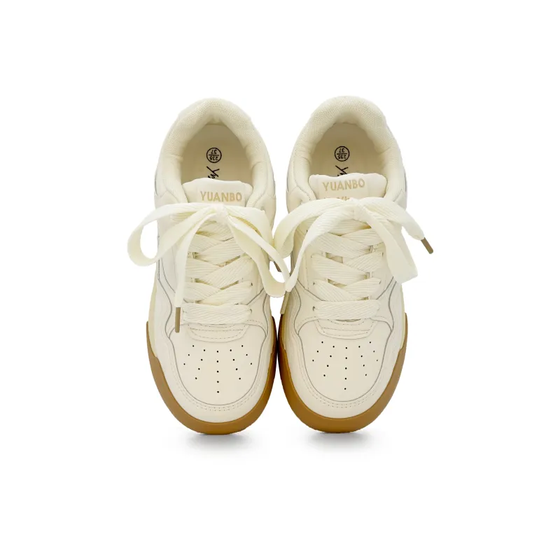 UNIITY Thickness White Sneakers Wear resistant, Lightweight, Breathable, And Non slip. Low Top Skateboard Shoes Women's-13