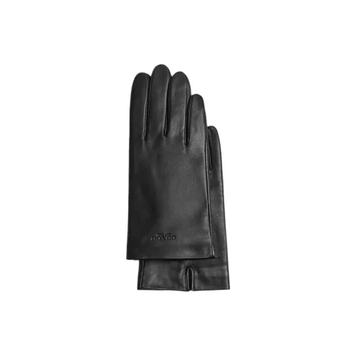 COACH Leather Gloves Men's Black