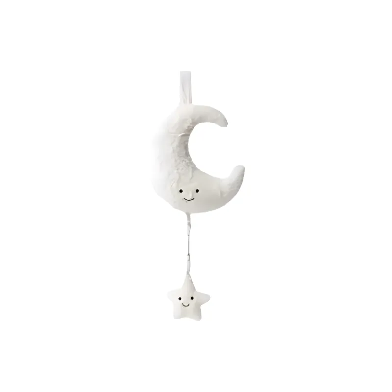 JELLYCAT Fun Items Collection Music Pull Bell White Moon Dolls Plush Doll 28cm High-3