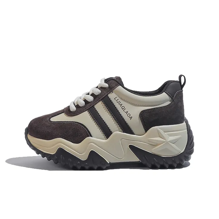 DK.VAN Abrasion Resistant Low Top Chunky Sneakers 7cm Women's Apricot-15