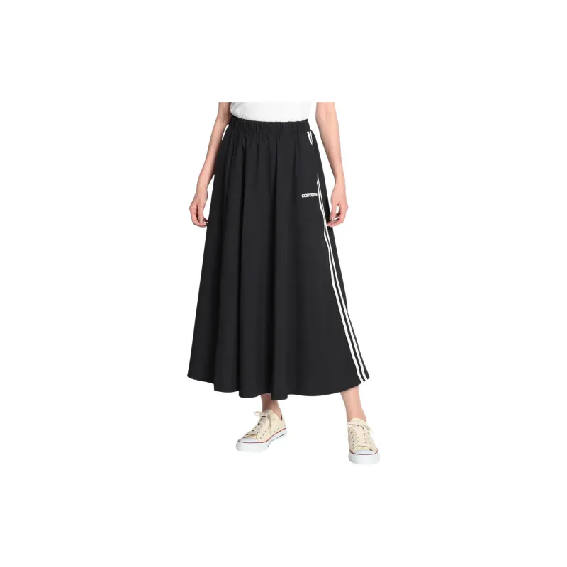 Converse Stretch Sideline Goard Casual Long Skirts Women's Black-2