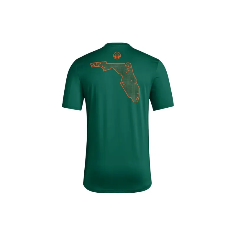 Adidas Free Shipping With AdiClub Miami Hurricanes Pregame Tee-1