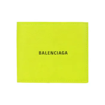 Balenciaga Cow Leather Coin Purses Wallets Men's Yellow