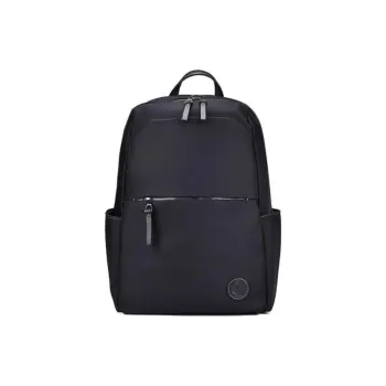 Hush Puppies Fabric Cow Leather Patchwork Backpack Large Size Men's Black