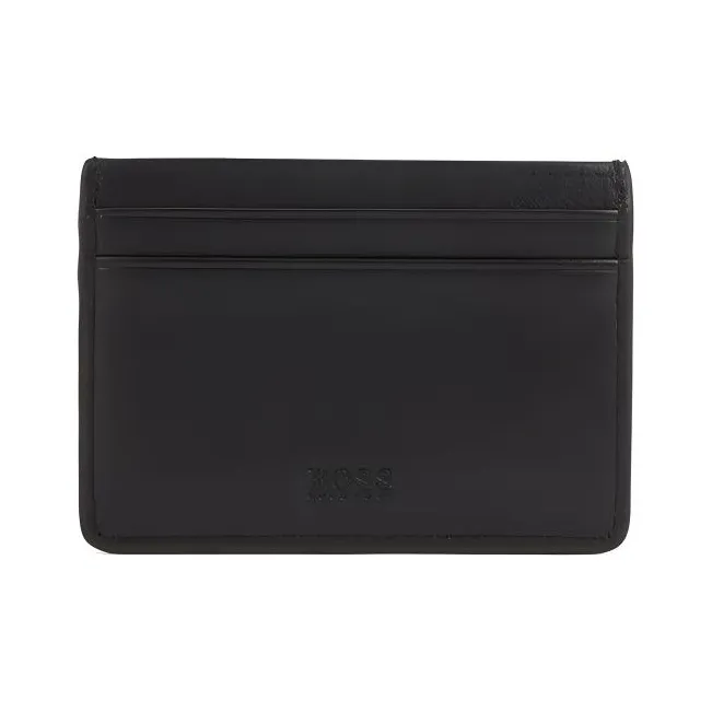 HUGO BOSS Grained Cow Leather Card Holder Wallet Gift Box Set Large Size Men's Black-4