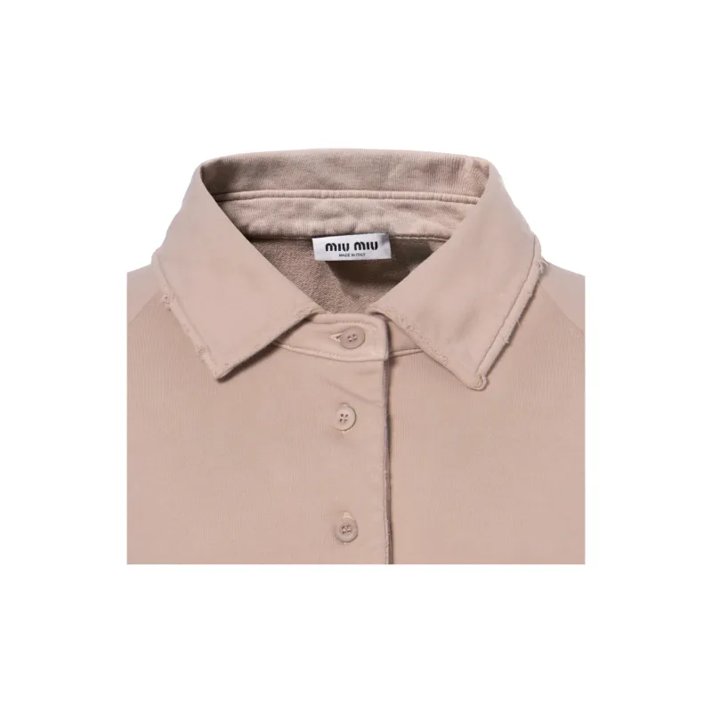 MIU MIU Logo Detailed Polo Sweatshirt-6